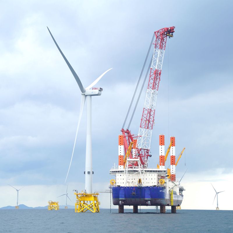 風車25基で最大出力22万kW、国内最大の洋上風力が動き出す｜ニュー