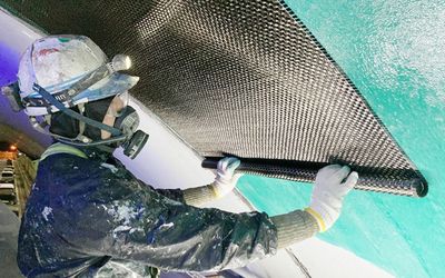 工程2割減…大林組、トンネル炭素繊維シート接著で新工法